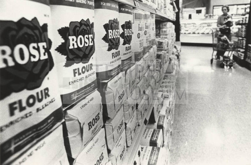 Store Display of Hayden Mill Rose Flour
