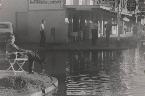 View of Flooded Street in Downtown Tempe