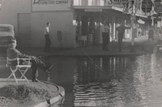View of Flooded Street in Downtown Tempe