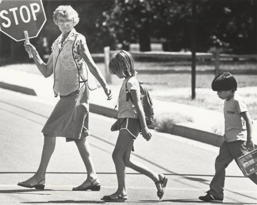 School Crossing Guard Helping Children