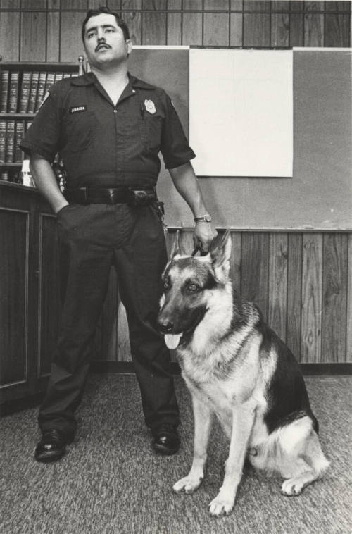 Tempe Police Officer Carlos Araiza and Dog