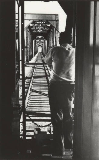 Tommy Townsend Views Bridge from Caboose