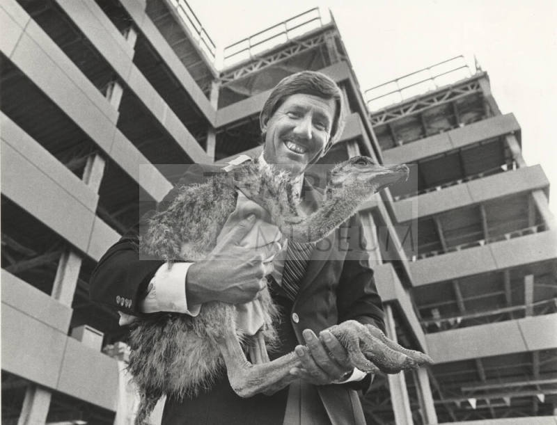 Stephen Larsen with ostrich - Fountainhead Park