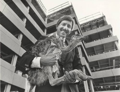 Stephen Larsen with ostrich - Fountainhead Park