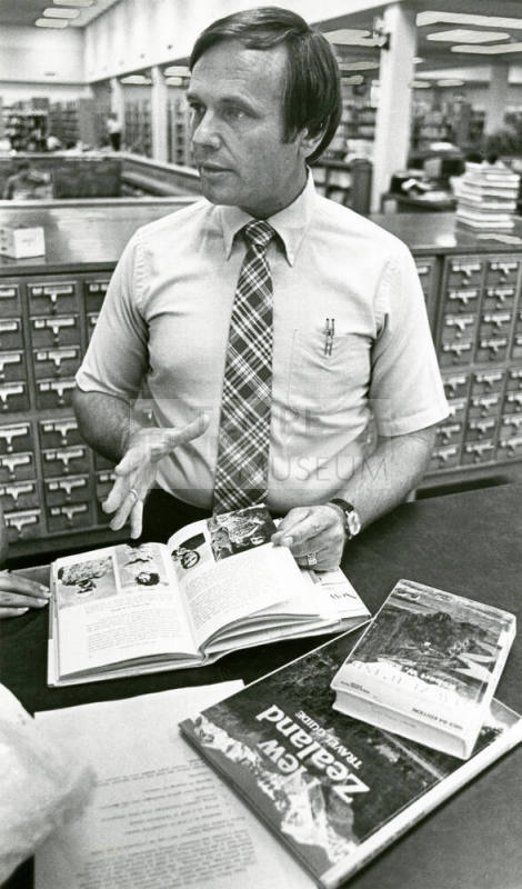 Mayor Mitchell Checks Out Library Books