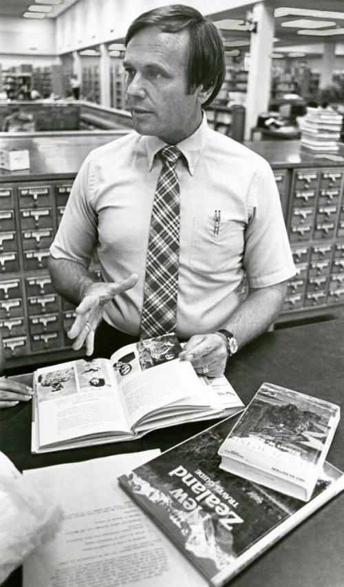 Mayor Mitchell Checks Out Library Books