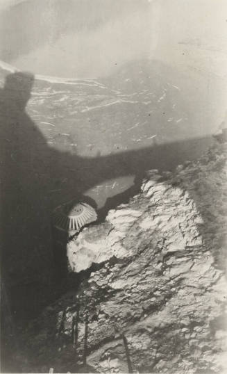 Photo- Roosevelt reservoir intake tower showing accumulated drift