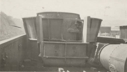 Photo- Number 7 turbine from Roosevelt Dam on train car at Miami, Arizona