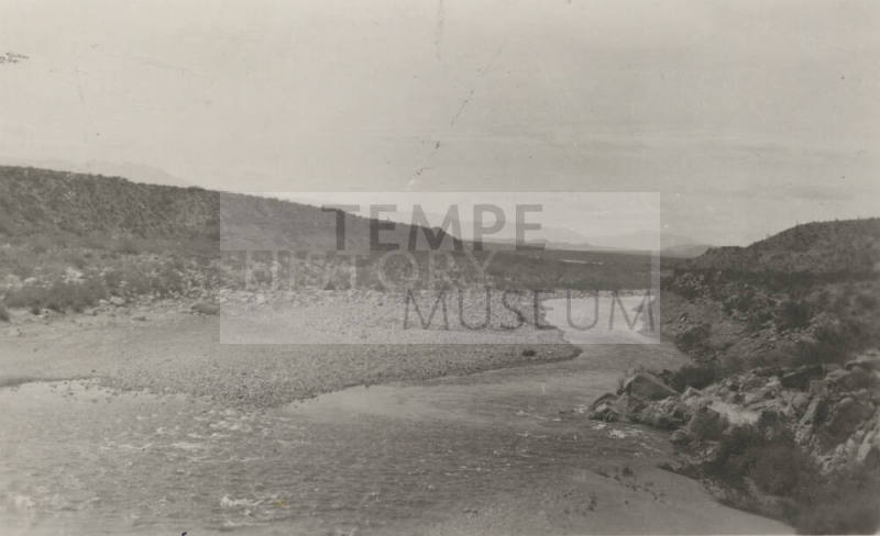 Photo- looking downstream Salt River from a bridge
