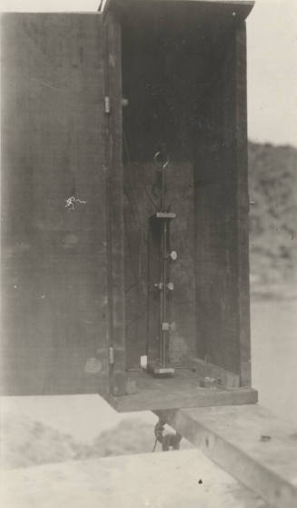 Photo- Power Canal water level gauge installed on wall at intake