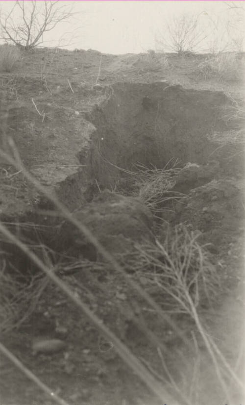 Photo- Power Canal, break at 7 mile post due to damage by gophers