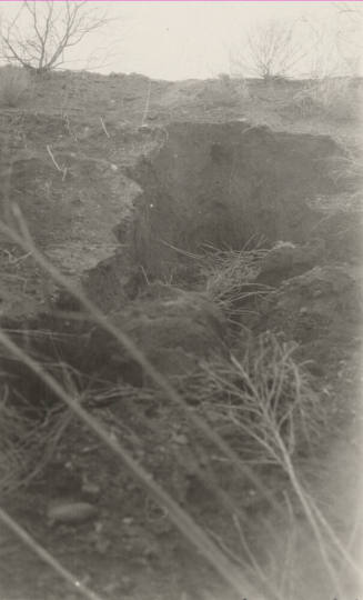 Photo- Power Canal, break at 7 mile post due to damage by gophers