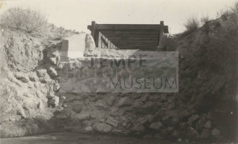 Photo- Overhead flume below Chilton Tunnel flume on Power Canal