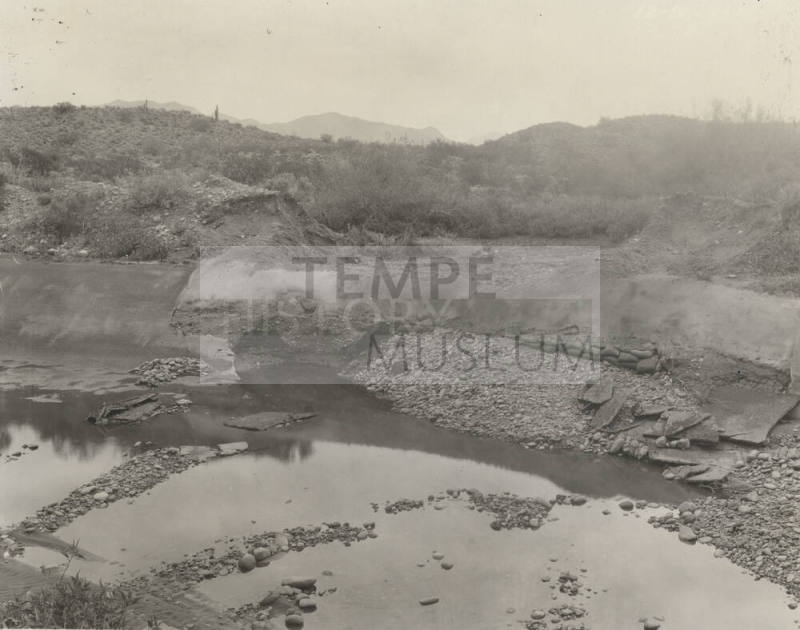 Photo- partial repair of break in lining of Great Eastern Canal
