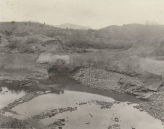 Photo- partial repair of break in lining of Great Eastern Canal