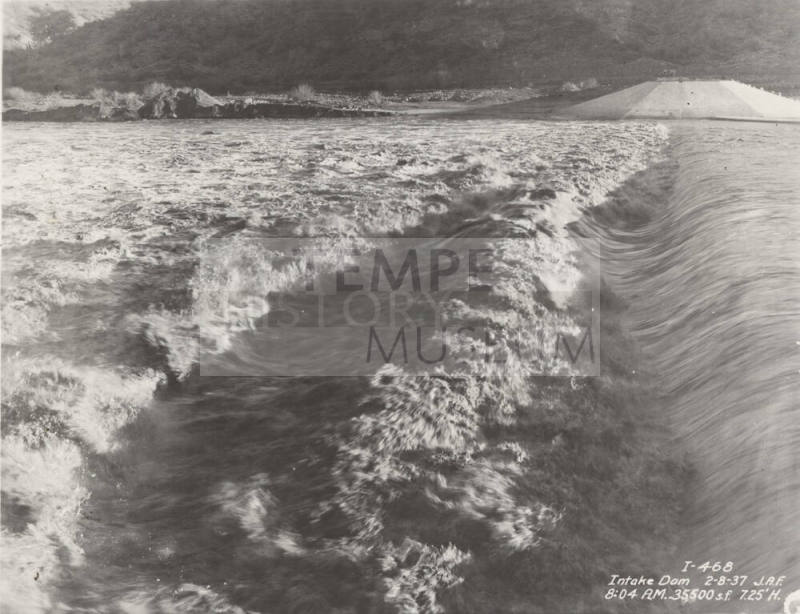 Photo- intake dam with running water
