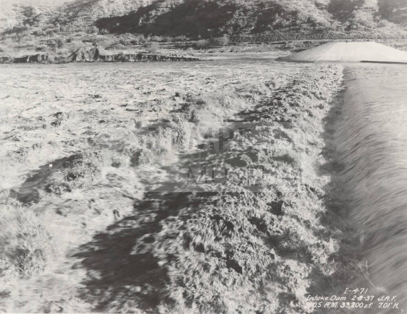 Photo- intake dam with running water