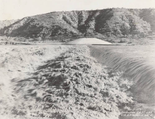 Photo- intake dam with running water