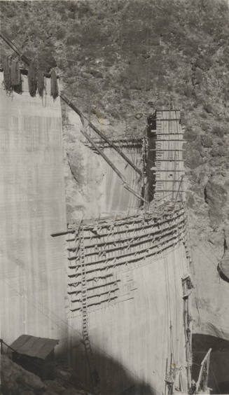 Photo- construction of Mormon Flat dam