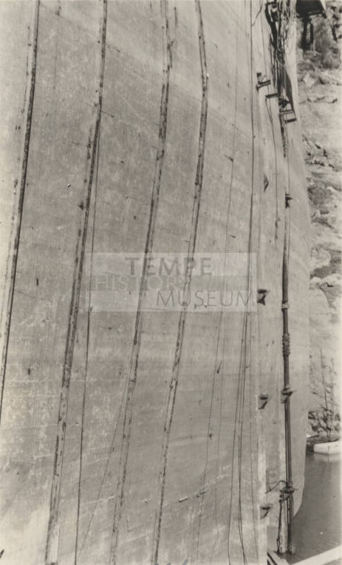 Photo- wall of Mormon Flat dam