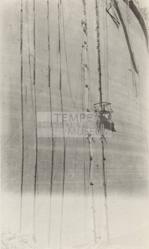 Photo- construction platform at Mormon Flat dam