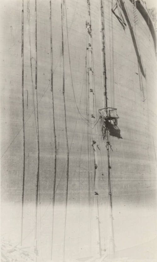 Photo- construction platform at Mormon Flat dam