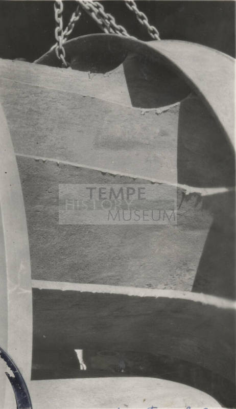 Photo- close up view of Mormon Flat dam water wheel