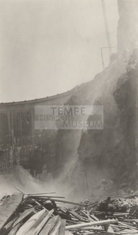 Photo- Horse Mesa Dam and debris