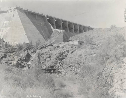 Photo- Stewart Mountain spillway channel before completion