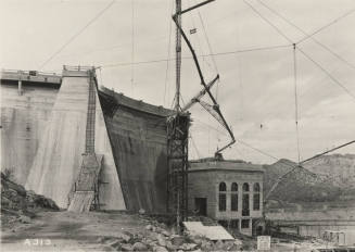Photo- Stewart Mountain spillway channel under construction