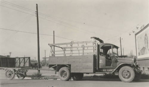 Photo- line truck with attached wagon