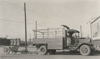 Photo- line truck with attached wagon