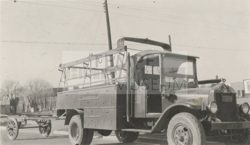 Photo- line truck with attached wagon