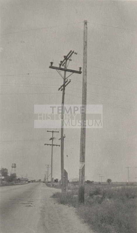 Photo- power lines along a road