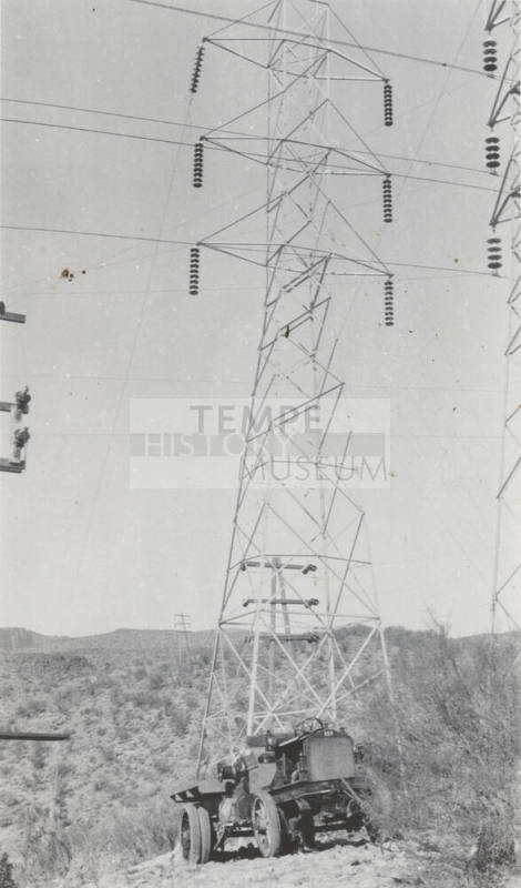 Photo- checking line tower on Horse Mesa