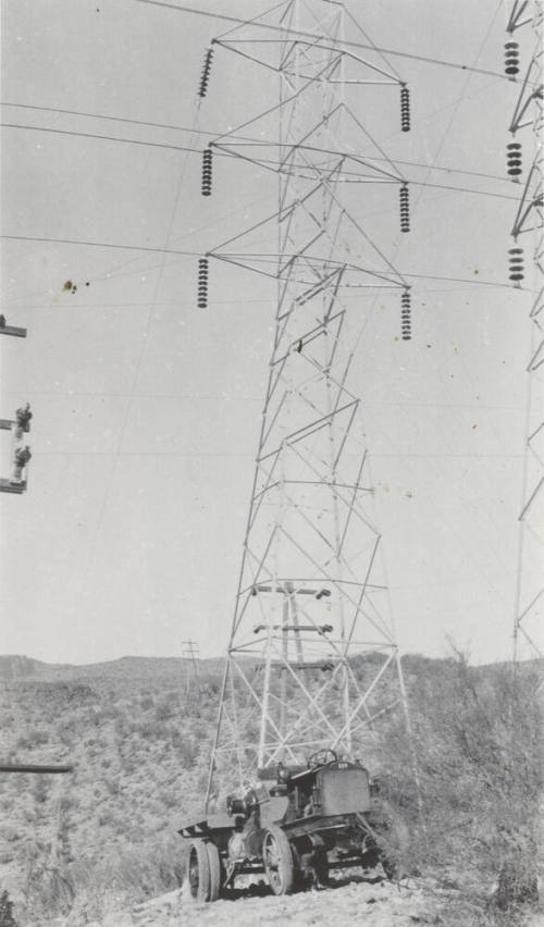 Photo- checking line tower on Horse Mesa