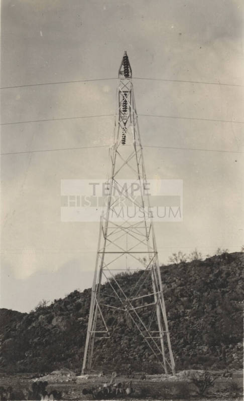 Photo- Goldfield-Superior completed line tower showing lines and insulation