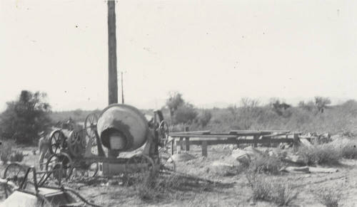 Cement Mixer and tower base wood frame