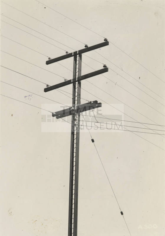 Close up view of power lines