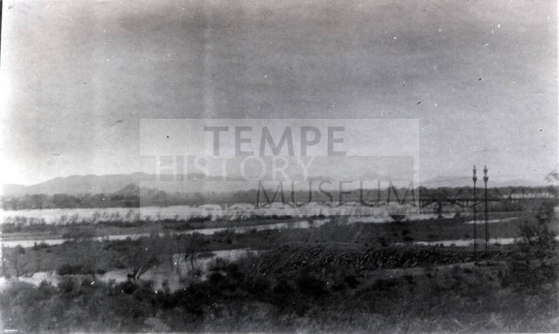 Photo- View of the 45 KV electricial line crossing the Salt River above Tempe