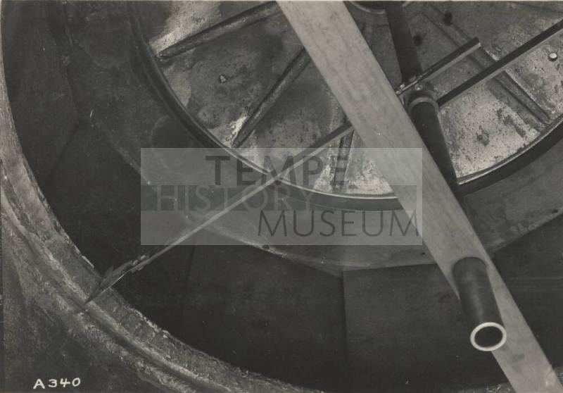 Photo-Close-up view of machinery used in hydroelectric generating power plant