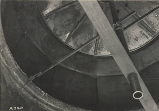 Photo-Close-up view of machinery used in hydroelectric generating power plant