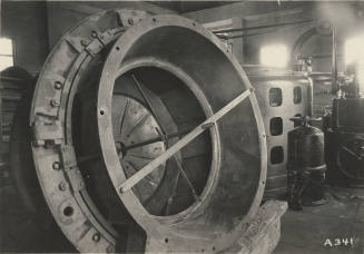 Photo-Overview of a piece of machinery used for generating hydroelectric power