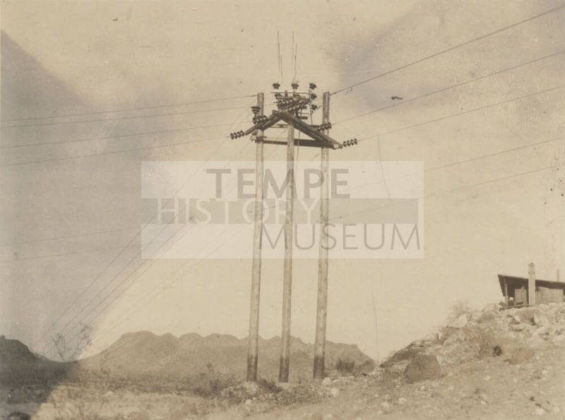 Photo- A deadend 40 KV line on north side of Gila River at Sacaton Diversion Dam
