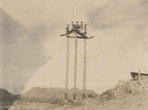 Photo- A deadend 40 KV line on north side of Gila River at Sacaton Diversion Dam