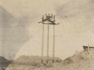 Photo- A deadend 40 KV line on north side of Gila River at Sacaton Diversion Dam