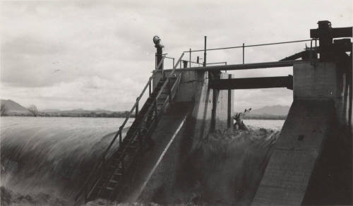 Photo-View of water flowing over the Granite Reef Diversion Dam