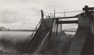 Photo-View of water flowing over the Granite Reef Diversion Dam