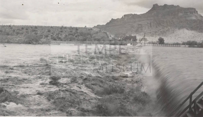 Photo-View of the Salt River flowing over the Granite Reef Diversion Dam