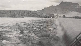 Photo-View of the Salt River flowing over the Granite Reef Diversion Dam